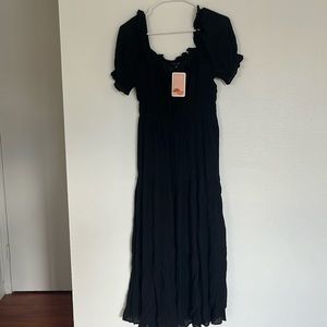 Long black off-shoulder dress size small